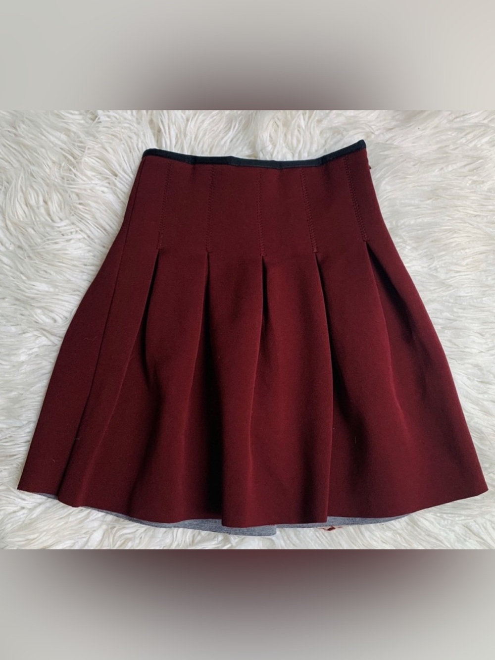 T Alexander Wang Pleated Neoprene Skirt Red Size XS